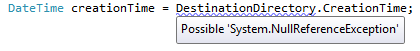 ReSharper - Possible System.NullReferenceException